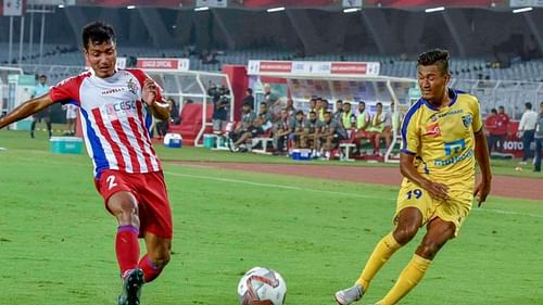 Aiborlang (left) has previously played for NorthEast United FC and Mumbai City FC