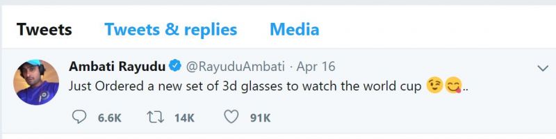 Ambati Rayudu&#039;s tweet