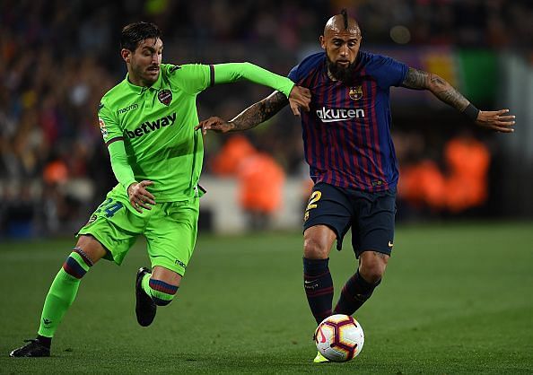 Vidal enjoyed one of his best performances for Barcelona to date, excelling in midfield