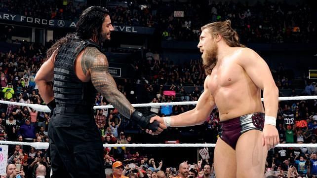Reigns and Bryan shaking hands
