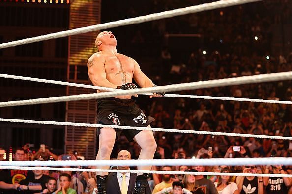 Brock Lesnar lost his Universal Championship to Seth Rollins