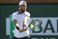 Karen Khachanov during his clash against Nadal at Indian Wells QF's 2019