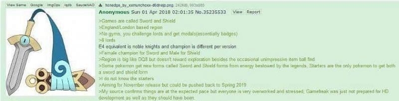 A 4chan post from a year ago