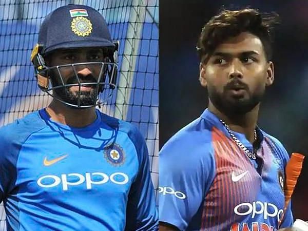 Dinesh Karthik and Rishabh Pant - A close call