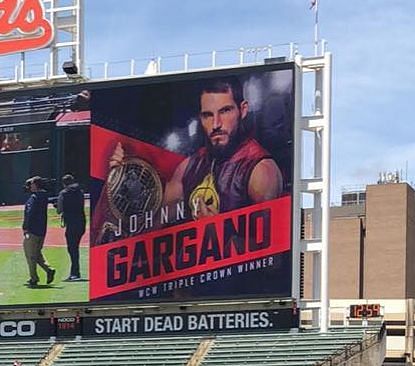 Gargano being displayed on the JumboTron