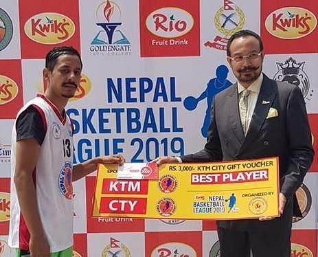 Rabin Khatri of Nepal Army Club with 29 points, 4 assists and 3 steals&Acirc;&nbsp;was declared man of the match