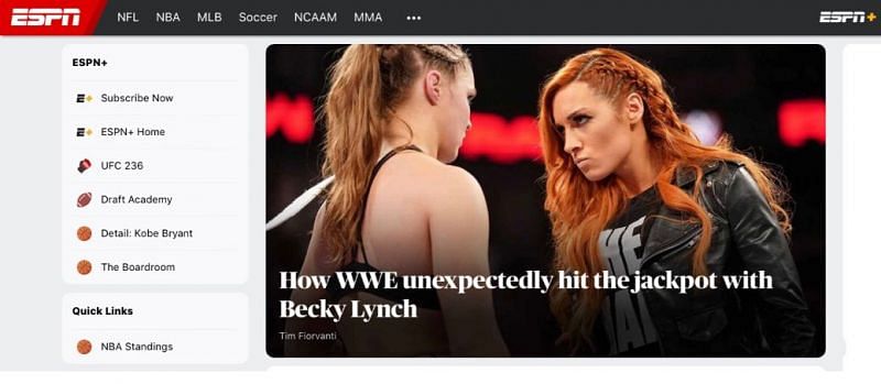 Becky lands the front page of ESPN!