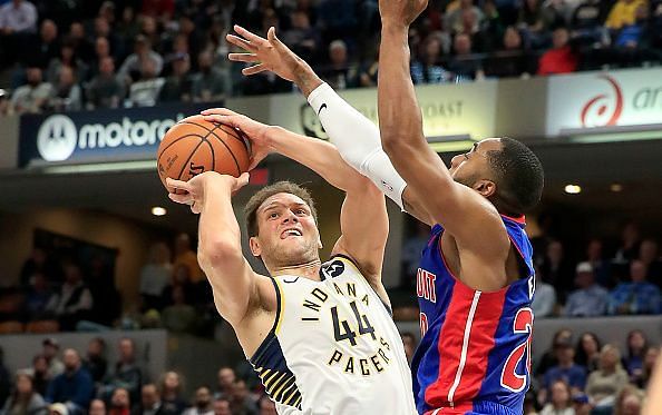 Bojan Bogdanovic in action against the Detroit Pistons