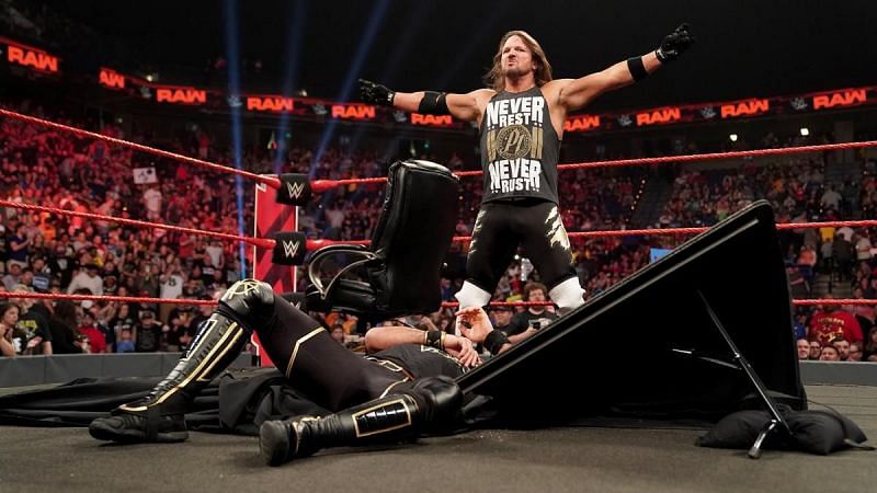 AJ Styles stood dominant over Seth Rollins at the end of the episode