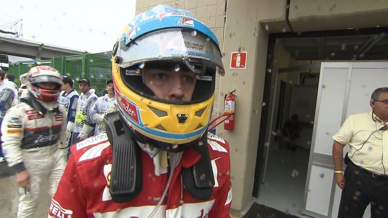 The lifeless stare of Alonso, after missing out by 4 points
