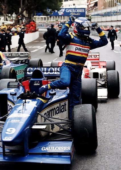 Oliver Paniz celebrates his victory - 1996 Monaco GP