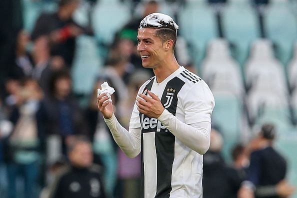 Crsitiano Ronaldo celebrates Juventus scudetto