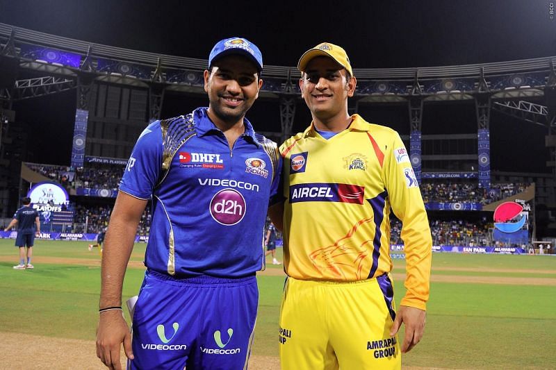 Rohit Sharma and MS Dhoni during IPL 2018 (image credits: iplt20.com)