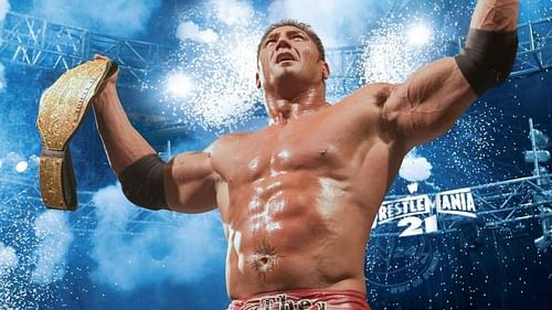 Batista, after winning his first of many World Championships, beating Triple H at WrestleMania 21.