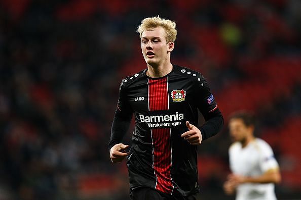 Julain Brandt in action for Bayer 04 Leverkusen