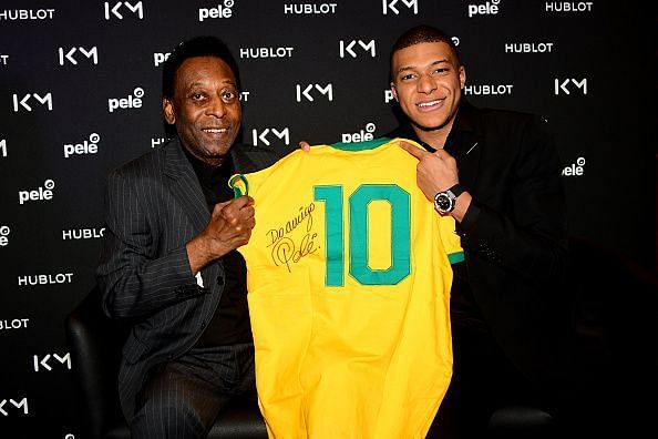 &#039;Hublot Loves Football&#039;: Pele &amp; Kylian Mbappe Meeting In Paris