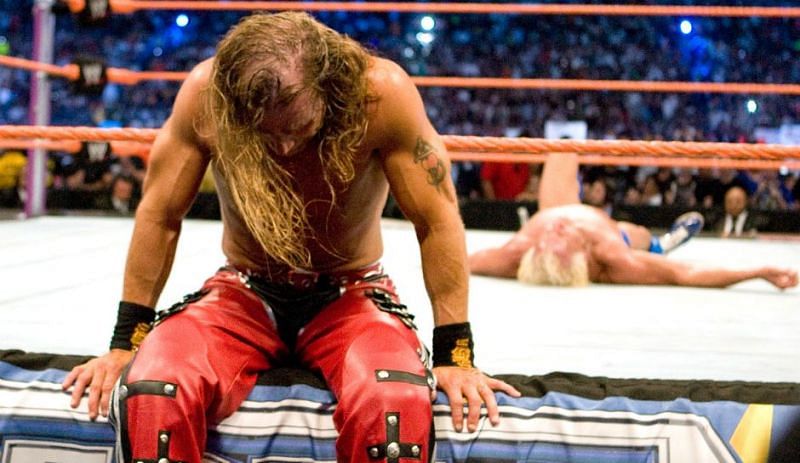 A dejected HBK after ending Flair's career!