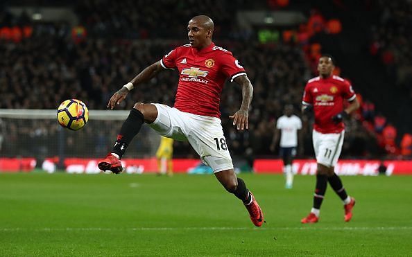 Ashley Young had a disappointing game against Barcelona