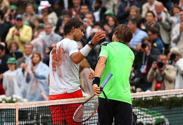 Rafael Nadal and David Ferrer after their 2013 French Open final