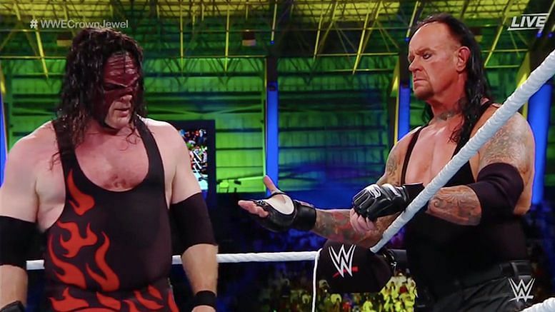 Kane and The Undertaker last wrestled at the Crown Jewel PPV last year