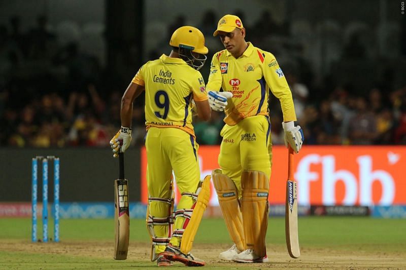 Dhoni and Rayudu steadied the ship for CSK with a 95-run partnership (picture courtesy: BCCI/iplt20.com)