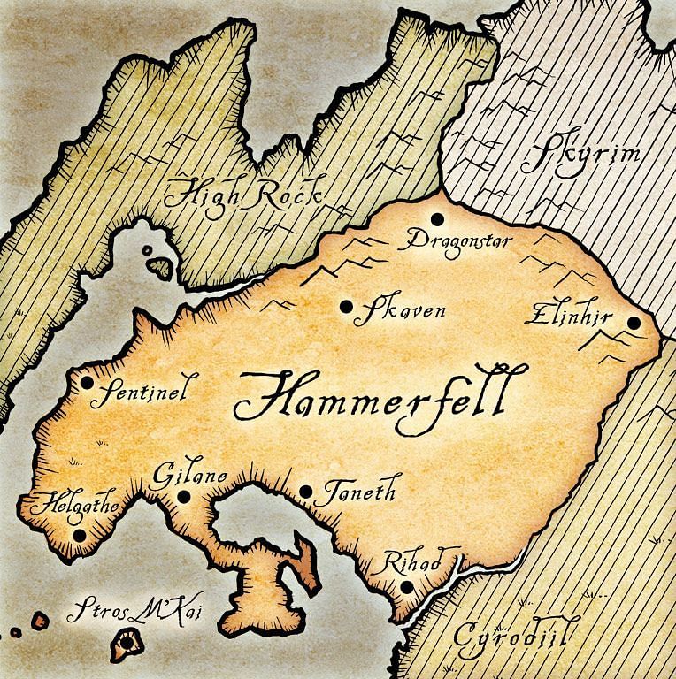A map of Hammerfell