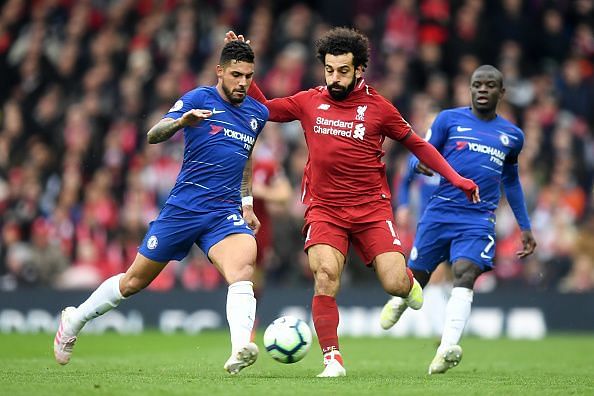 Emerson struggled against former teammate Salah, who constantly ran rings around the Italian