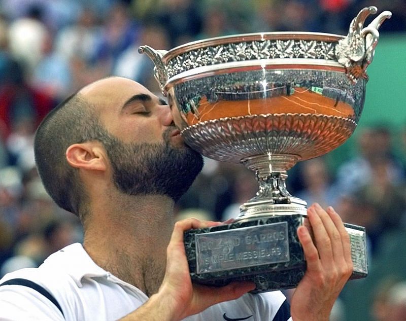 Agassi after his French open triumph in 1999.