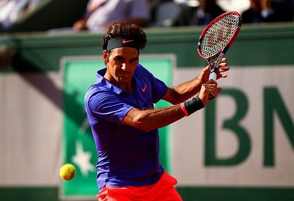 Roger Federer in action at his last French Open in 2015
