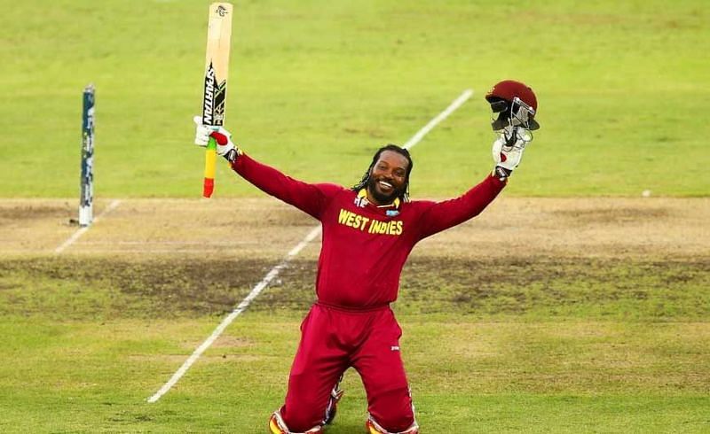 Gayle after his double century at CWC 201