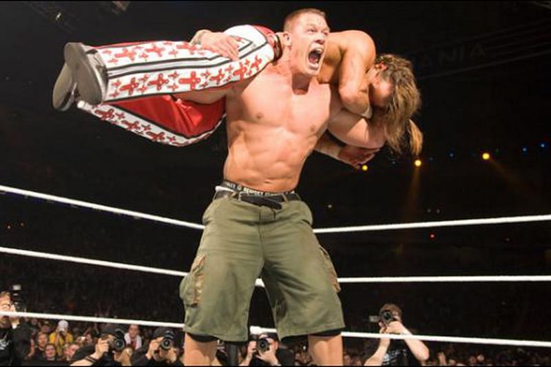 Cena delivering an AA on Michaels