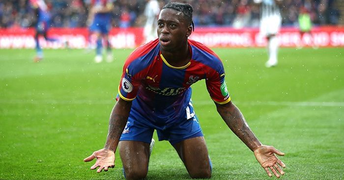 Aaron Wan-Bissaka playing for Crystal Palace