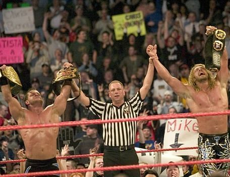 Chris Benoit and Edge were once World Tag Team Champions!