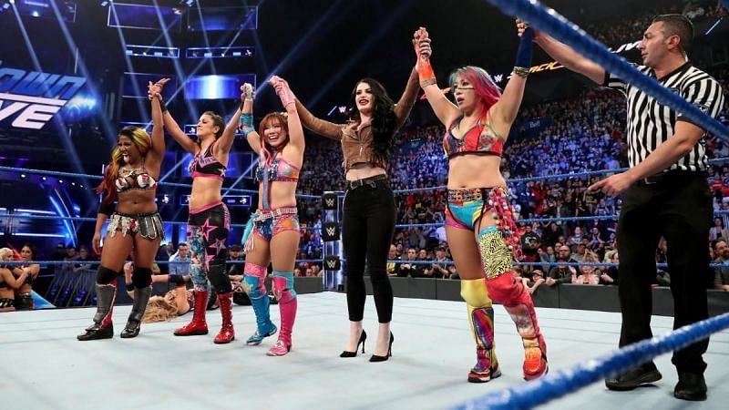 Bayley, Ember Moon, and Kairi Sane all joined SmackDown Live as part of the shakeup.