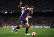 Rakitic in action against Manchester United - UEFA Champions League Quarter Final: Second Leg