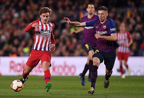Griezmann had enough opportunities to hit Barcelona on the counter but Lenglet was aware of the danger