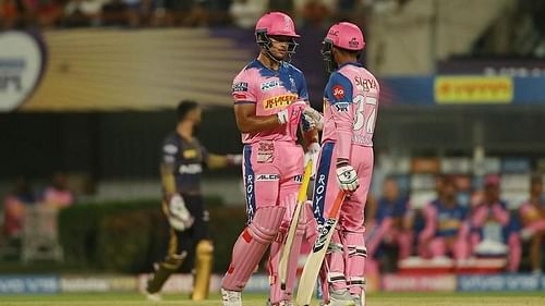 Riyan Parag during the chase (picture courtesy: BCCI/iplt20.com)