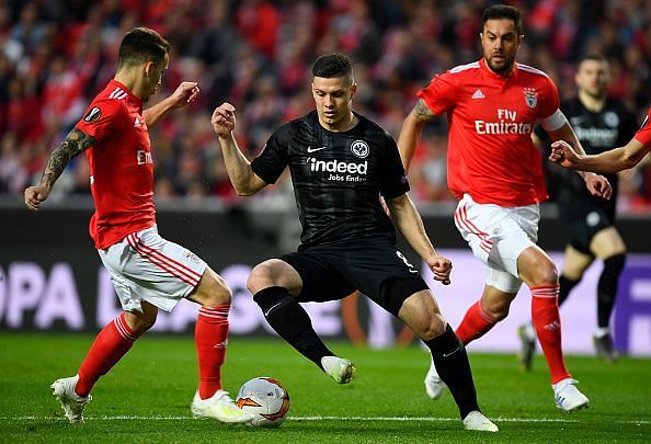 Jovic in action for Eintracht Frankfurt - UEFA Europa League Quarter Final : First Leg