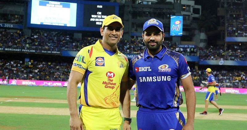 MS Dhoni with Rohit Sharma (picture courtesy: BCCI/iplt20.com)