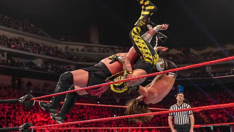 Samoa Joe wiped out both opponents with one move!