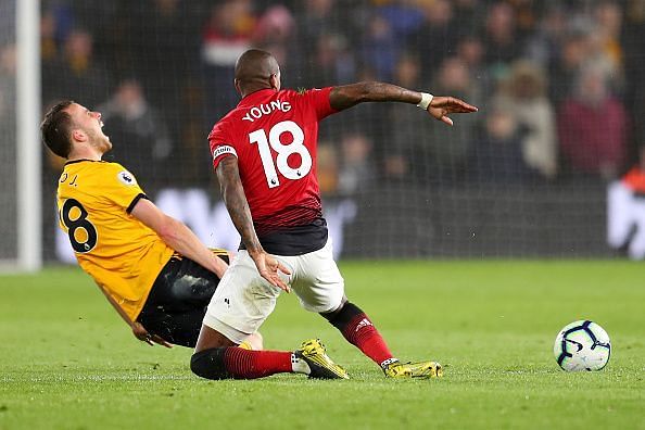 Ashley Young was sent off during the second half