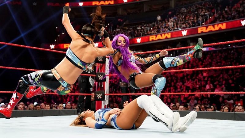 A big eight-woman match was the first of the night