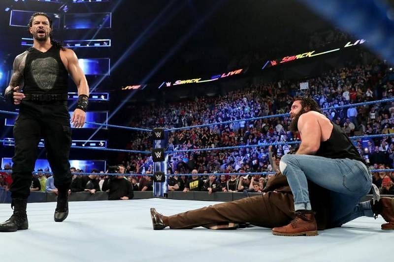 Roman Reigns attacked Elias and Vince McMahon on SmackDown Live