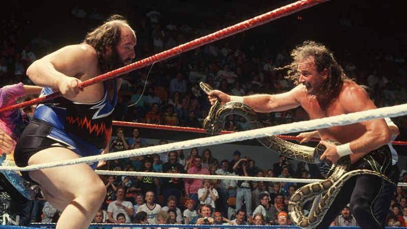Roberts and his pet snake Damian terrorised many opponents in his WWE career.