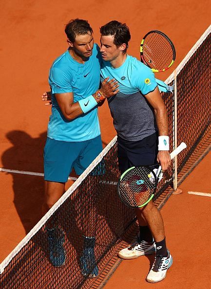 Nadal and Pella at 2018 French Open - Day Five