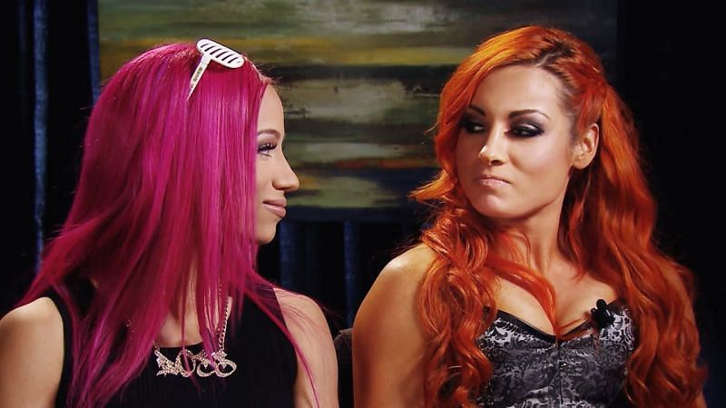 Sasha Banks with Becky Lynch (right)