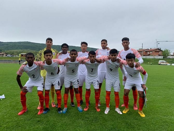 India&#039;s Starting XI against Mexico in the MU-15 Tournament in Italy