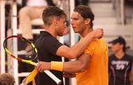 Rafael Nadal congratulates Dominic Thiem at Madrid Open 2018 as the latter brought an end to his fifty-set unbeaten streak on clay!