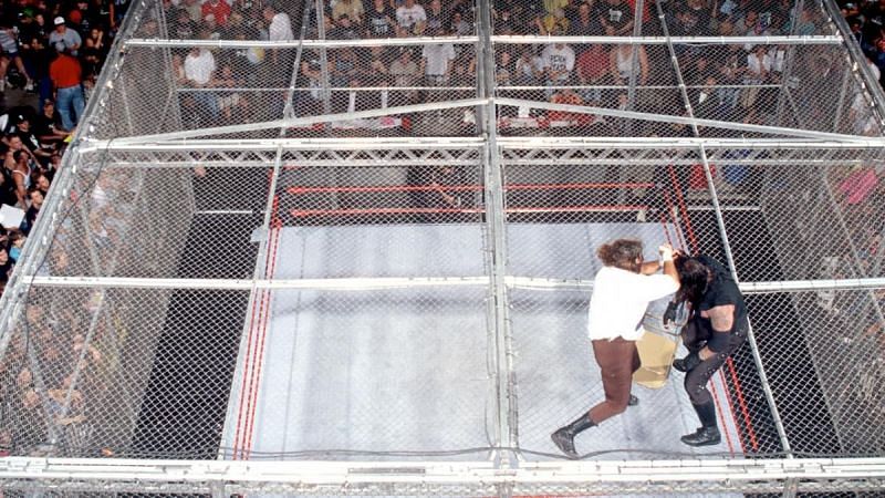 Foley and the Deadman started their iconic match on top of the cell.