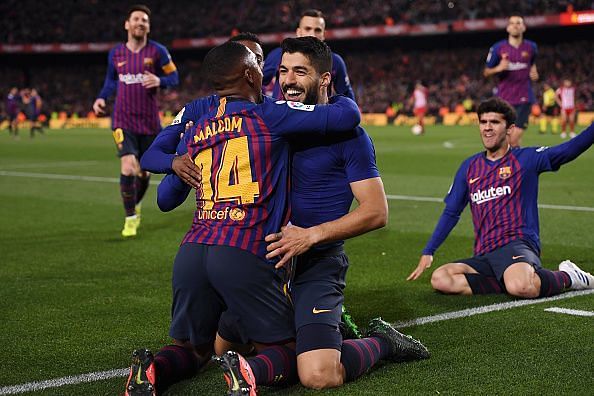 Luis Suarez&#039;s pistol right foot gave Barcelona the lead and perhaps the LaLiga title as well